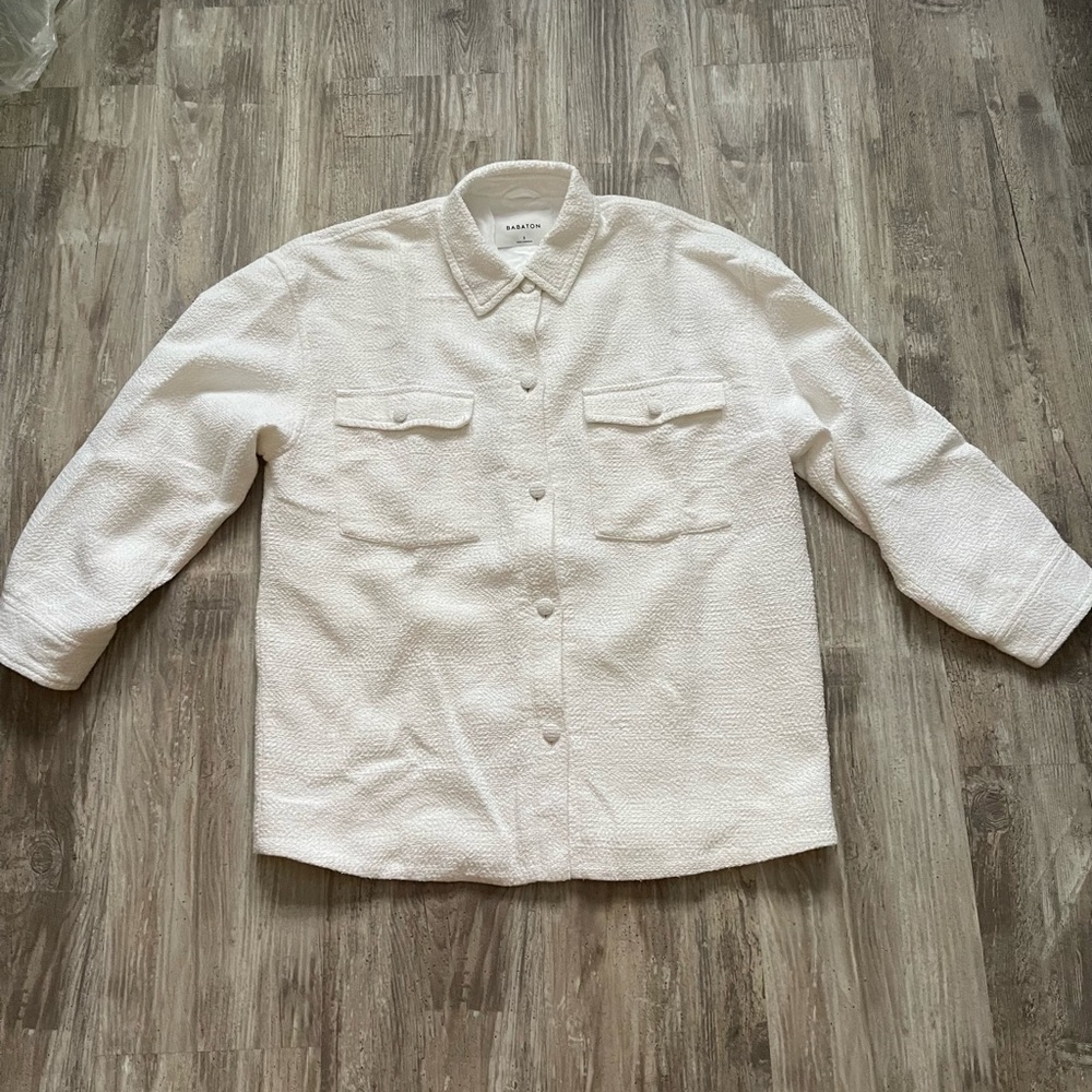 Sandro White Textured Men's Jacket